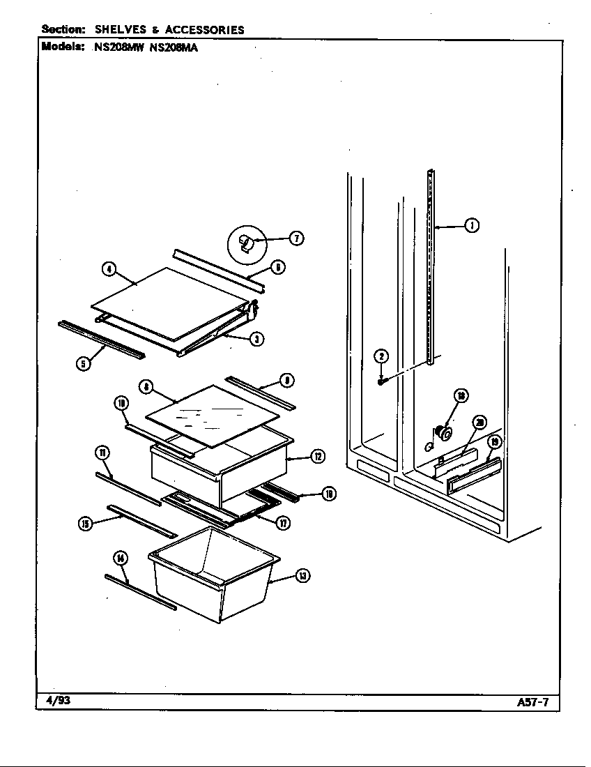 Shelves & accessories (ns208mw/dr06a) (ns208ma/dr07a)
