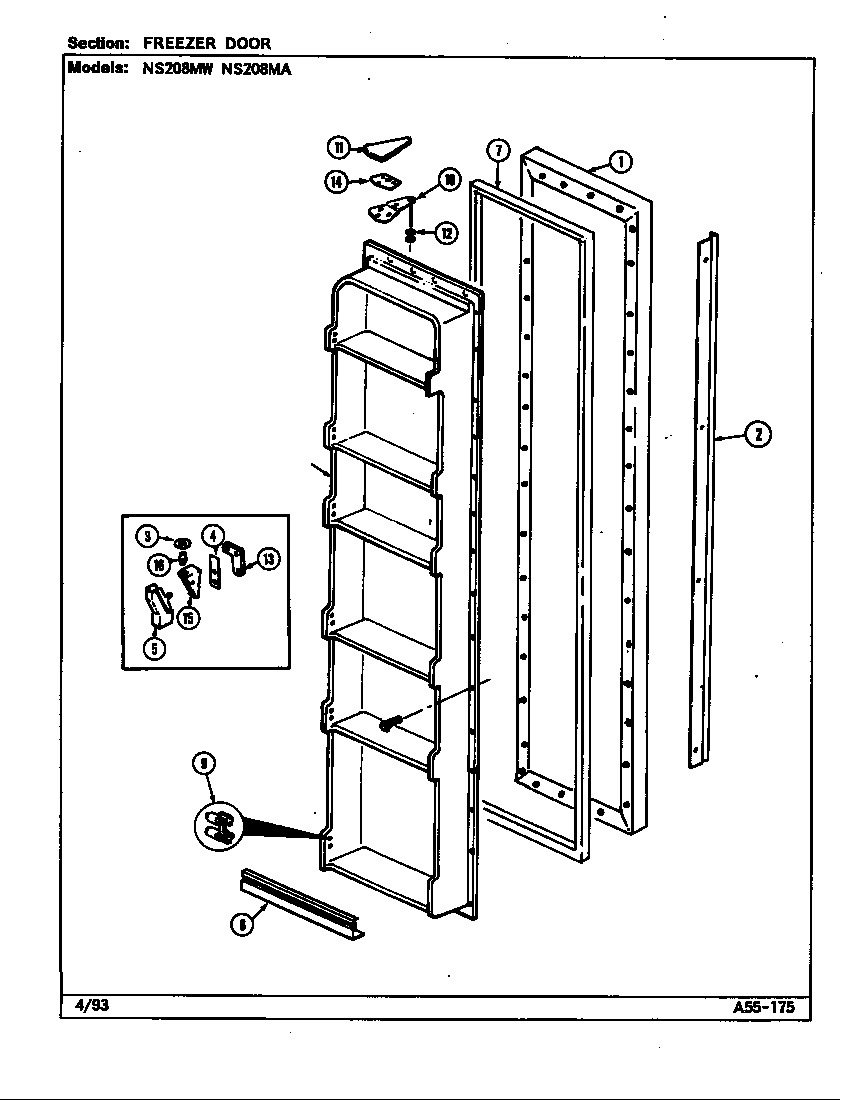 Freezer door (ns208mw/dr06a) (ns208ma/dr07a)