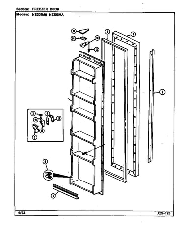 Freezer door (ns208mw/dr06a) (ns208ma/dr07a)