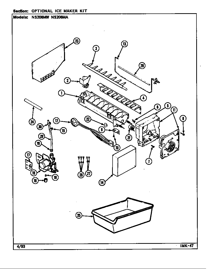 OPTIONAL ICE MAKER KIT (NS208MW/DR06A) (NS208MA/DR07A)