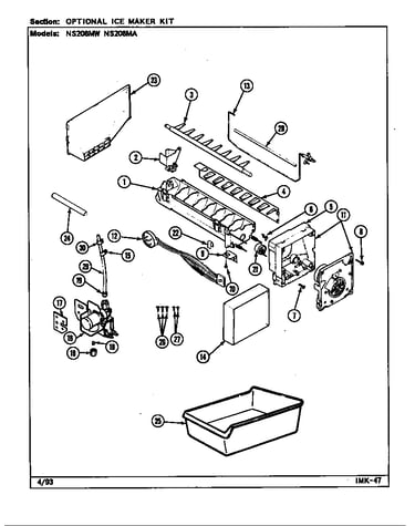 Optional ice maker kit (ns208mw/dr06a) (ns208ma/dr07a)