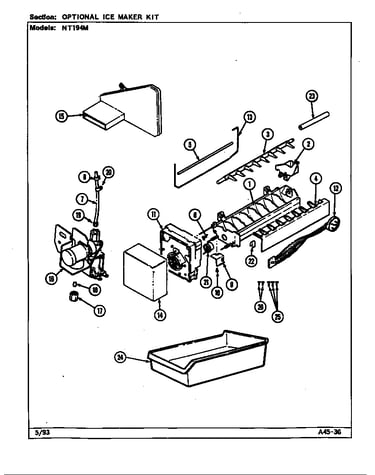 Optional ice maker kit