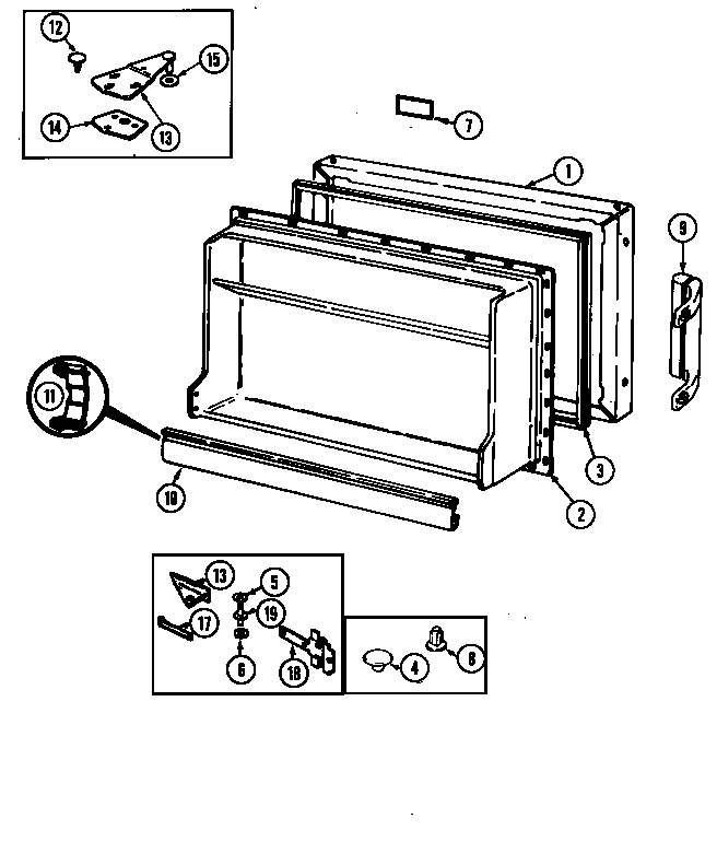 Freezer door (nt153ma/dc01a) (nt153ma/dc01b) (nt153ma/dc02a) (nt153mw/dc01a) (nt153mw/dc01b)