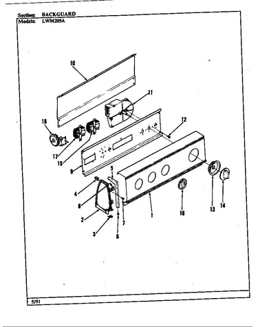 Control panel (alm) (lwm205a)