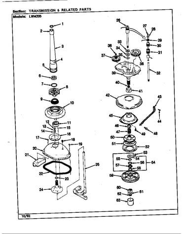 Transmission & related parts (rev. a-e) (lwm205w)