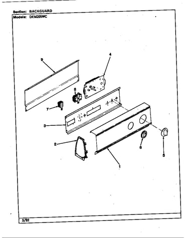 Control panel (rev. a-b)(wht) (dem205wc)