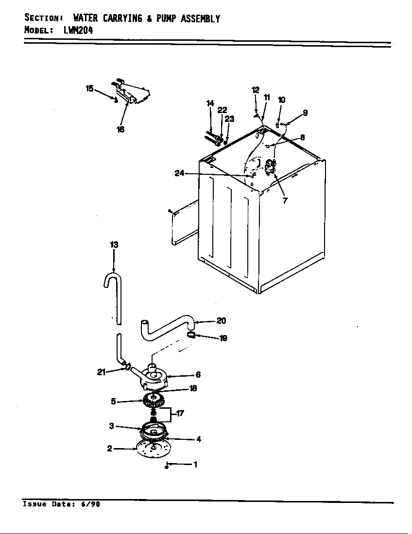 Water carrying & pump assy. (rev. e-f)