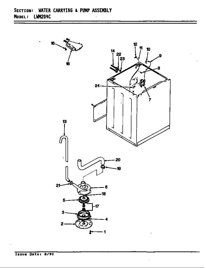 Water carrying & pump assembly