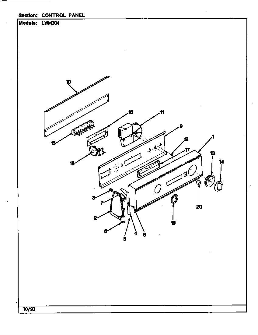 CONTROL PANEL (REV. G-L)