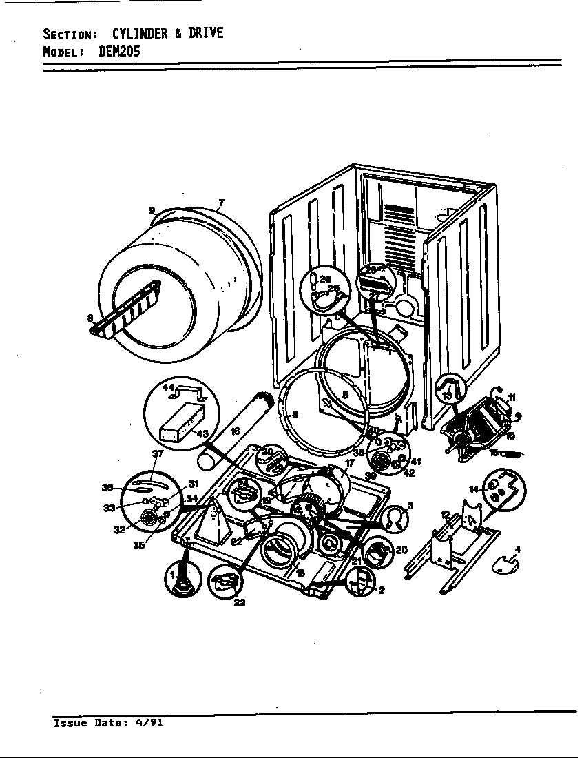 Cylinder & drive (wht) (orig.-rev. a-d) (dem205w)