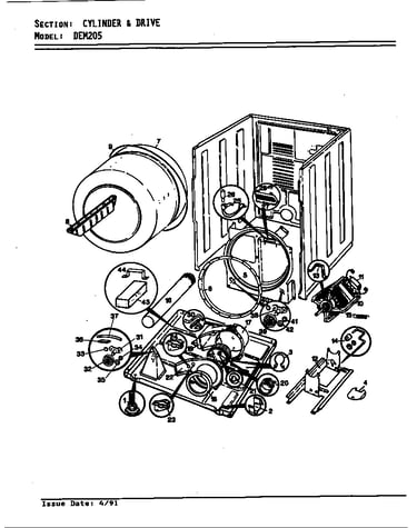 Cylinder & drive (wht) (orig.-rev. a-d) (dem205w)