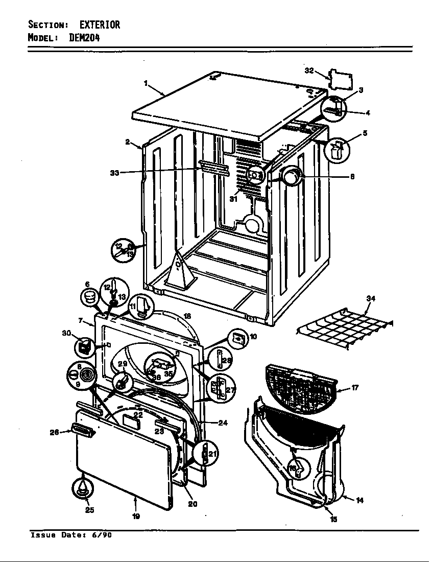 EXTERIOR (REV. A-C) (DEM204A) (DEM204H) (DEM204W)