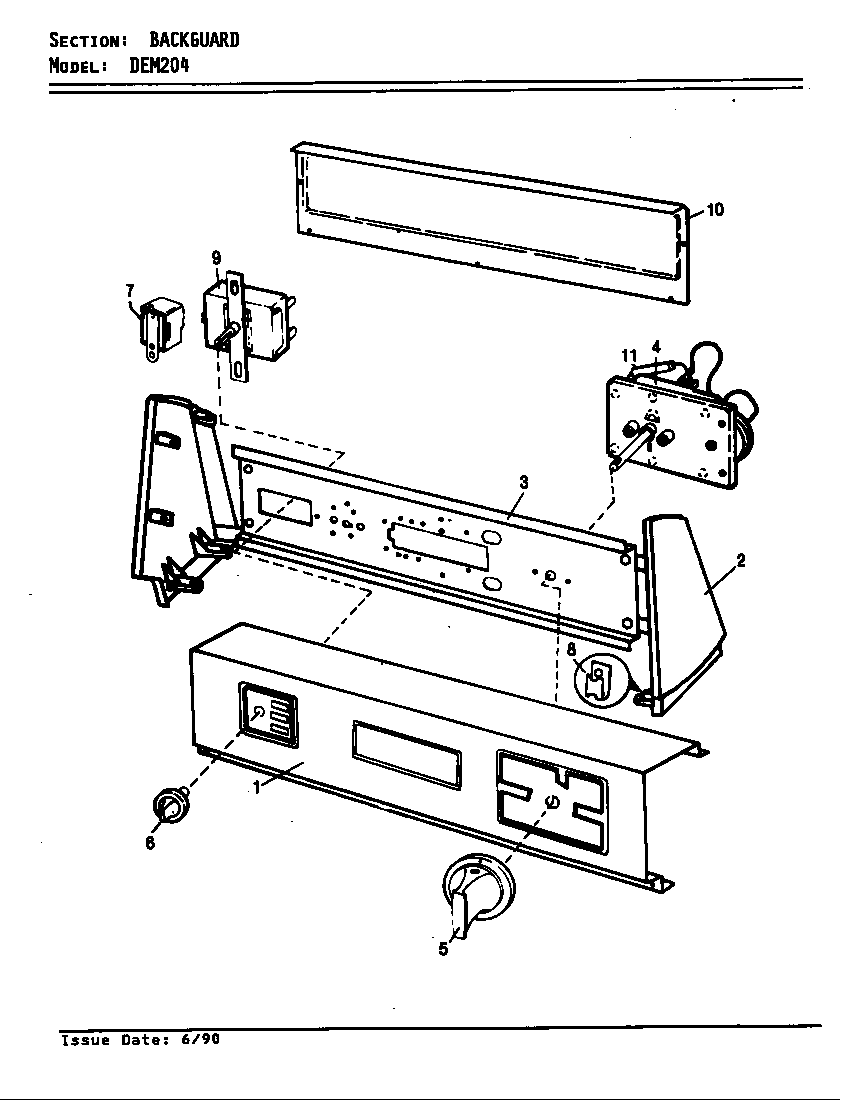 CONTROL PANEL (REV. A-C) (DEM204) (DEM204 REV A) (DEM204 REV B) (DEM204 REV C)