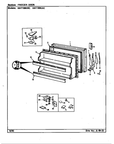 Freezer door (nnt199kac/cc69a) (nnt199kwc/cc68a)