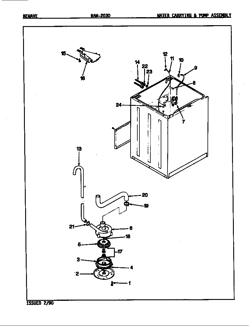 WATER CARRYING & PUMP ASSY. (REV. E)