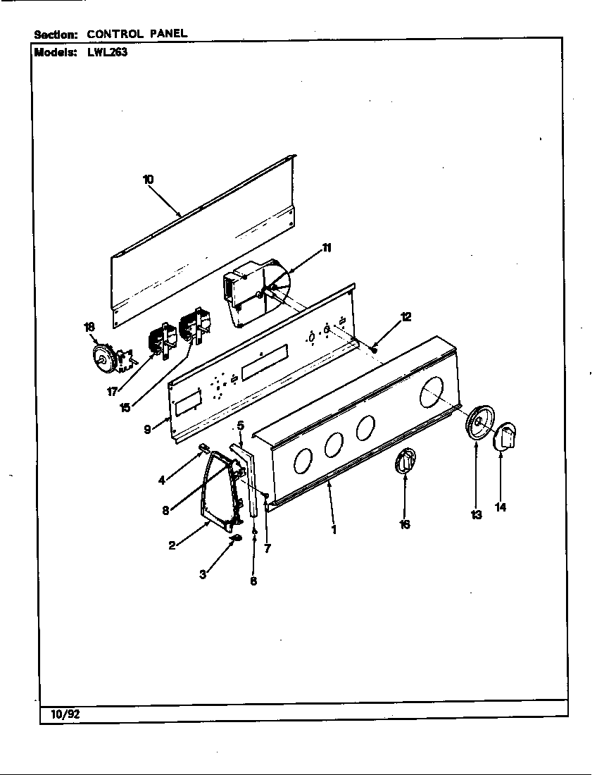 CONTROL PANEL (REV. G-L)