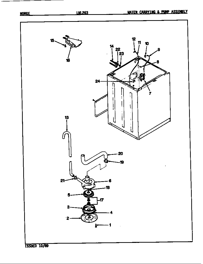 Water carrying & pump assy. (rev. e-f)