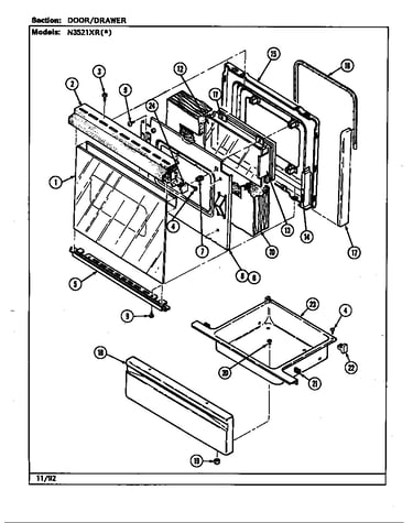 Door/drawer (n3521xr) (n3521xra) (n3521xrw)