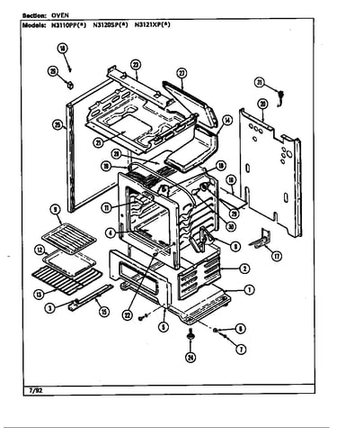Oven (n3110sp*, n3120sp*) (n3110ppa) (n3110ppw) (n3120spa) (n3120spw)
