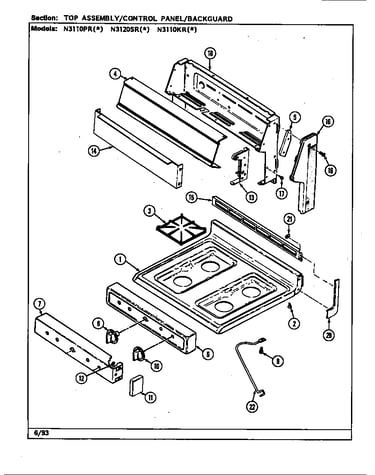 Top assembly (n3110kr*) (n3110kra) (n3110krw)