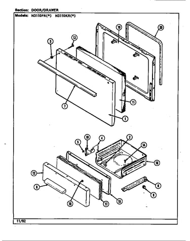 Door/drawer (n3110pr*, n3110kr*) (n3110pra) (n3110prw) (n3110kra) (n3110krw)
