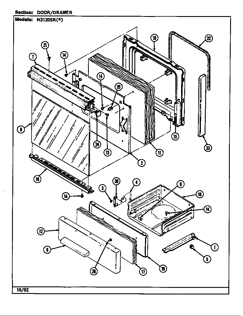 DOOR/DRAWER (N3120SR*) (N3120SRA) (N3120SRW)