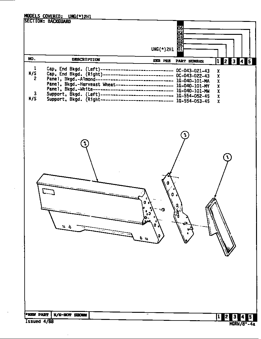 CONTROL PANEL (UNGA2H1) (UNGW2H1)