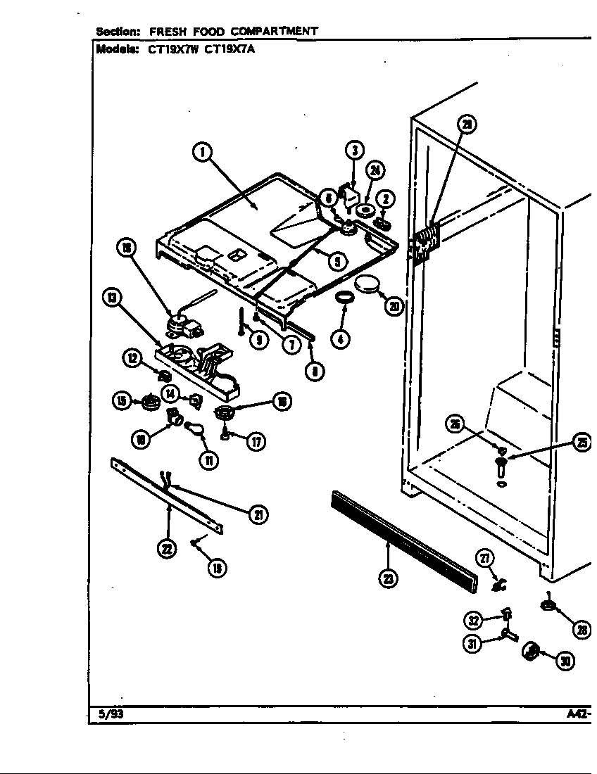 FRESH FOOD COMPARTMENT (CT19X7A/DC67A) (CT19X7W/DC66A)