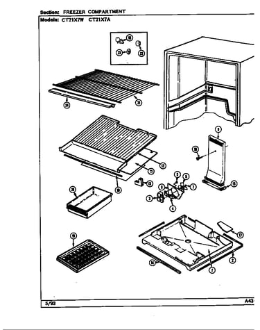 Freezer compartment (ct21x7a/dd68a) (ct21x7w/dd67a)