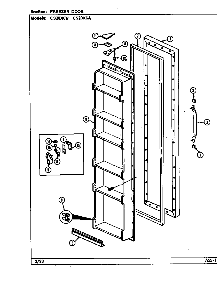 Freezer door