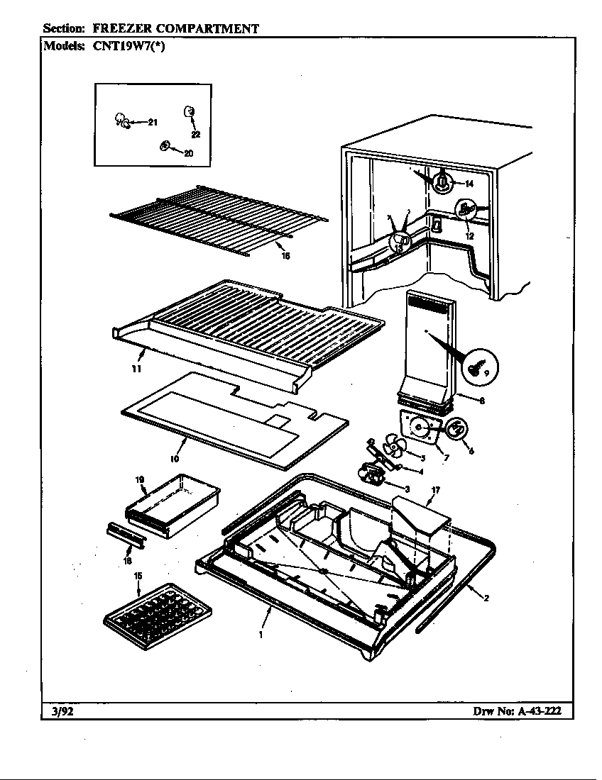 Freezer compartment (cnt19w7/cc53a) (cnt19w7a/cc56a)