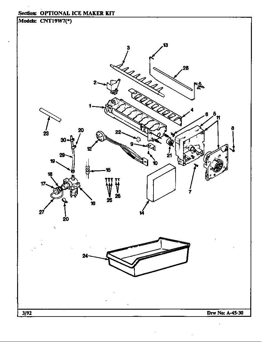 Optional ice maker kit (cnt19w7/cc53a) (cnt19w7a/cc56a)