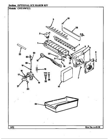 Optional ice maker kit (cnt19w7/cc53a) (cnt19w7a/cc56a)