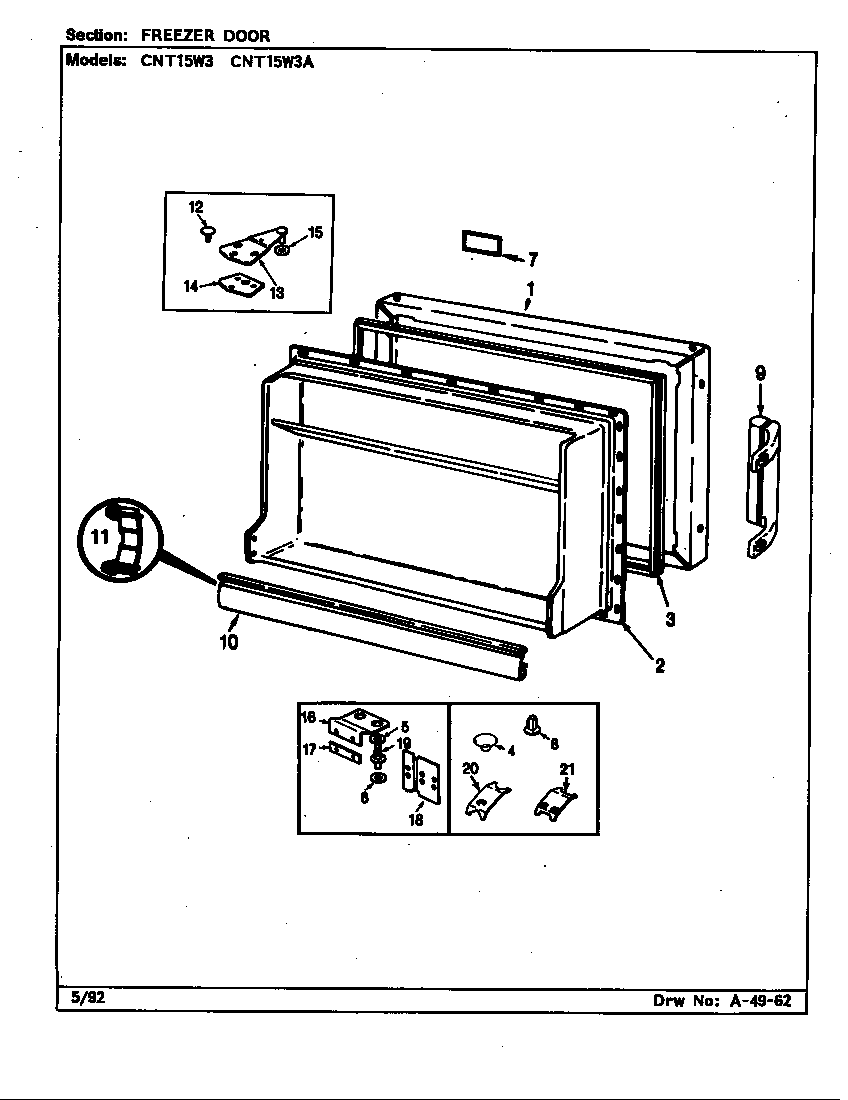 Freezer door