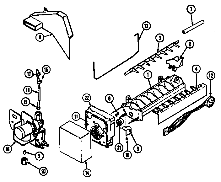 Optional ice maker kit (ice)