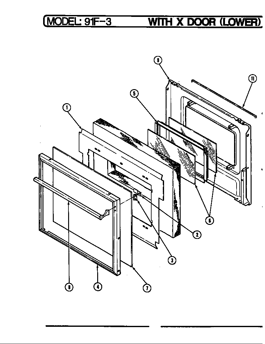 OVEN DOOR ASSEMBLY (LOWER)