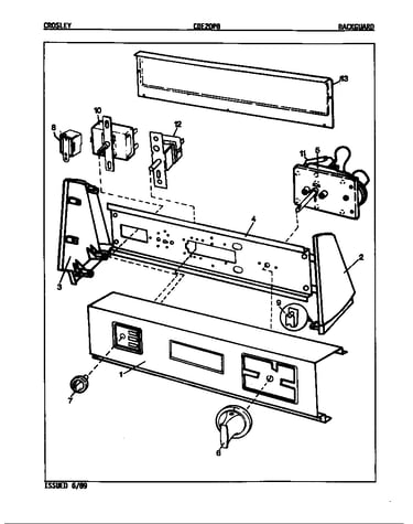 Control panel (orig. rev. a-d) (cde20p8a) (cde20p8w)