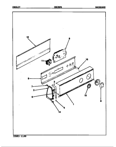 Control panel (orig. rev. a-d) (cde20p6a) (cde20p6w)