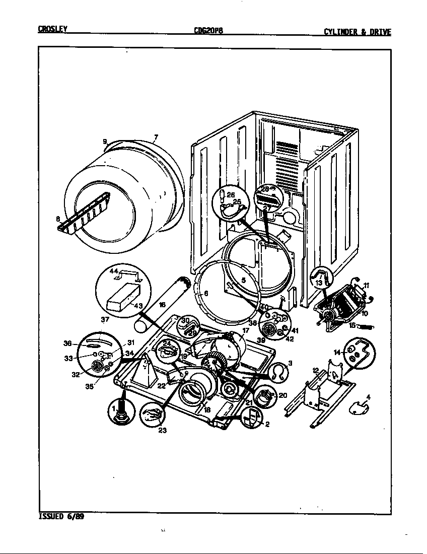 CYLINDER & DRIVE (ORIG.-REV. A-D) (CDG20P8A) (CDG20P8W)