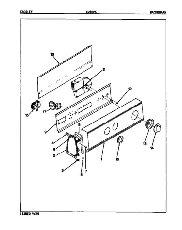 Control panel (orig. rev. a-d) (cw18p6a) (cw18p6w)