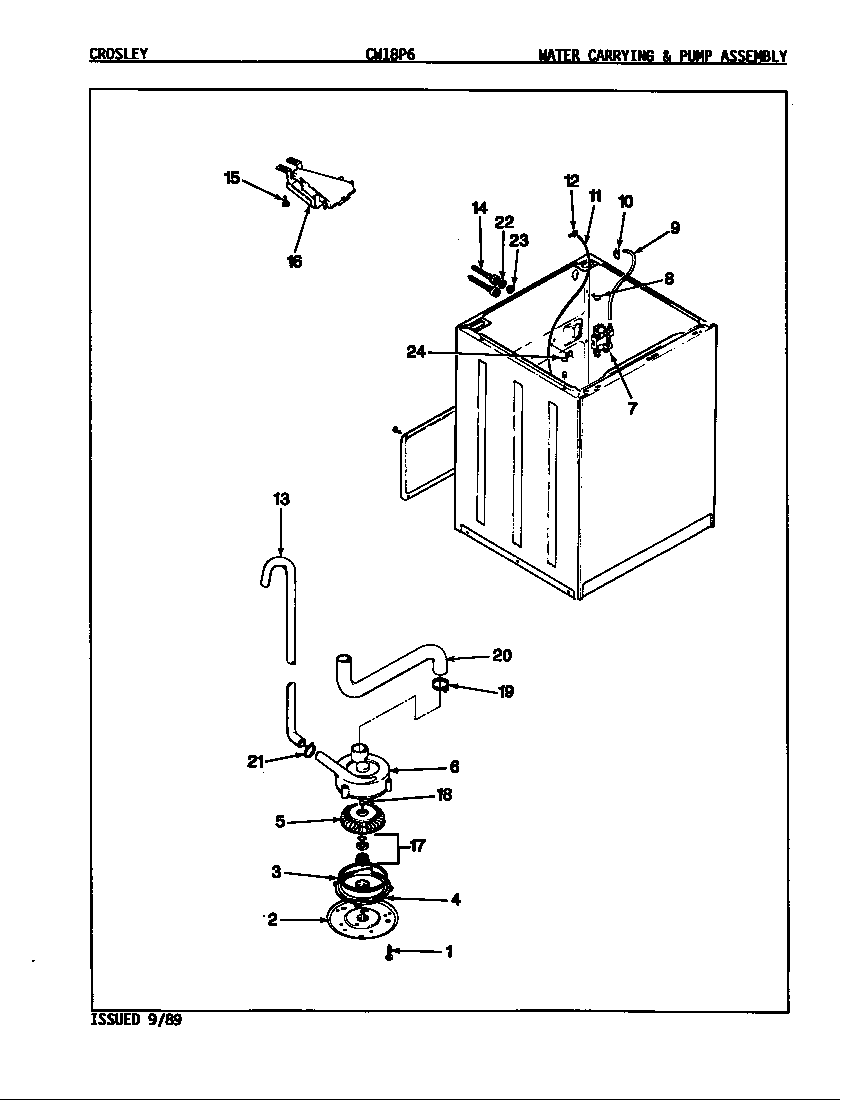 Water carrying & pump (orig. rev. a-d) (cw18p6a) (cw18p6w)