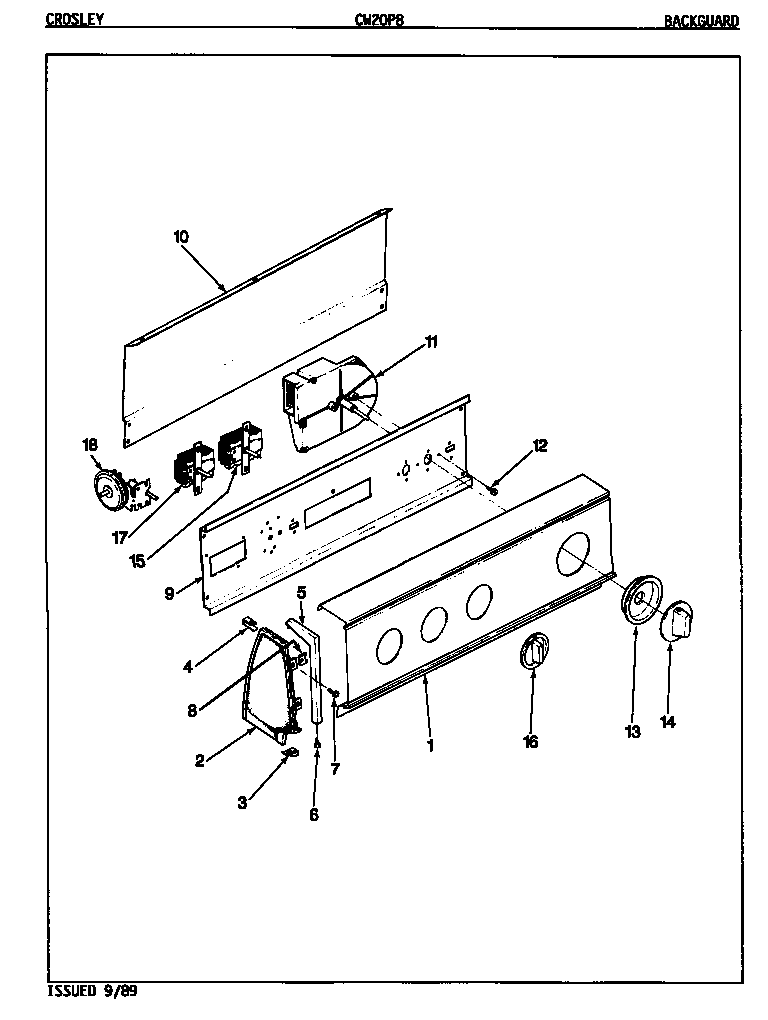 CONTROL PANEL (ORIG. REV. A-D) (CW20P8A) (CW20P8W)