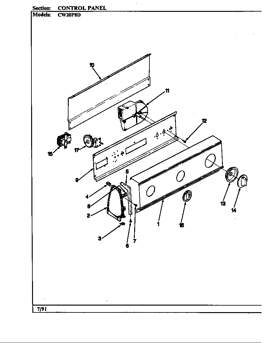 Control panel (cw20p8d) (cw20p8d)