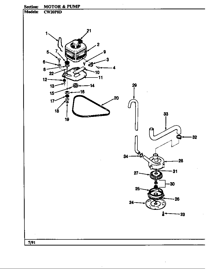 Motor & pump (cw20p8d) (cw20p8d)