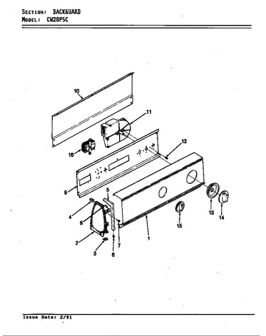 Control panel (cw20p5ac) (cw20p5wc)