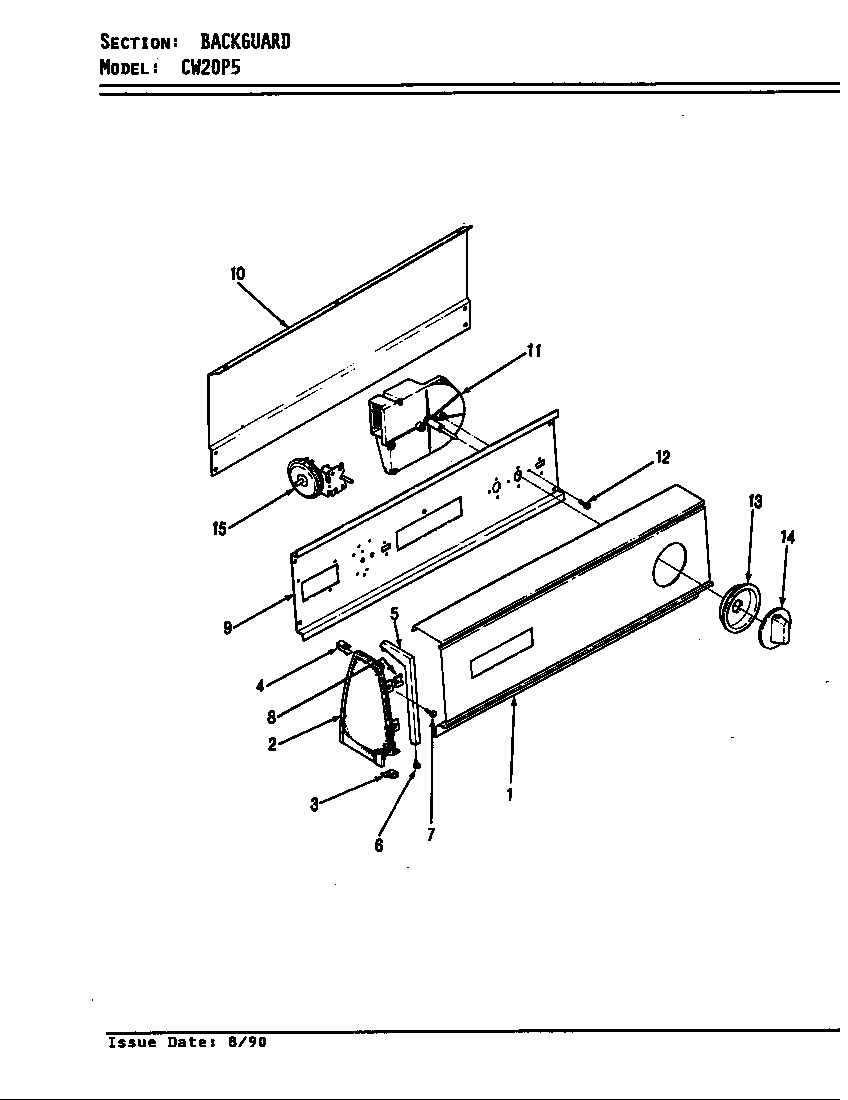 CONTROL PANEL (ORIG. REV. A-D) (CW20P5A) (CW20P5W)