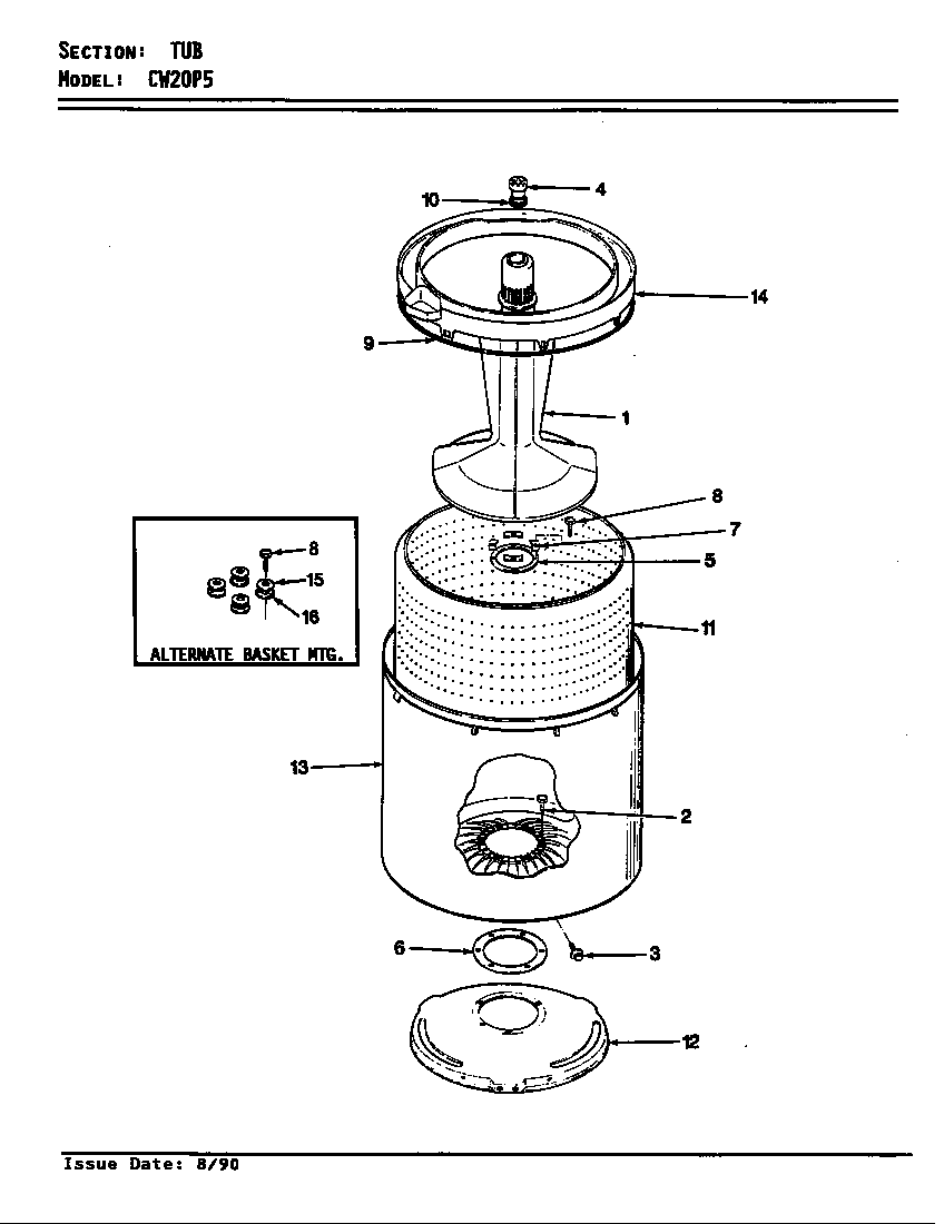 Tub (rev. e) (cw20p5a) (cw20p5w)