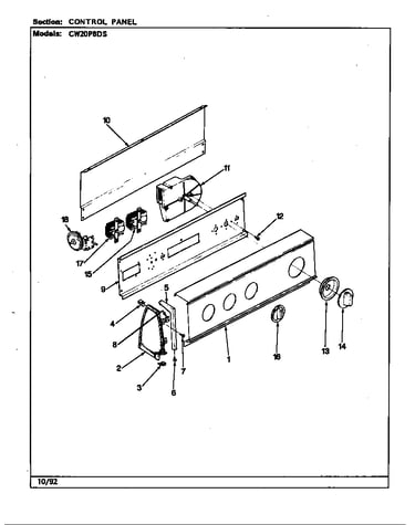 Control panel (cw20p8ds)(rev. a-d) (cw20p8ds)