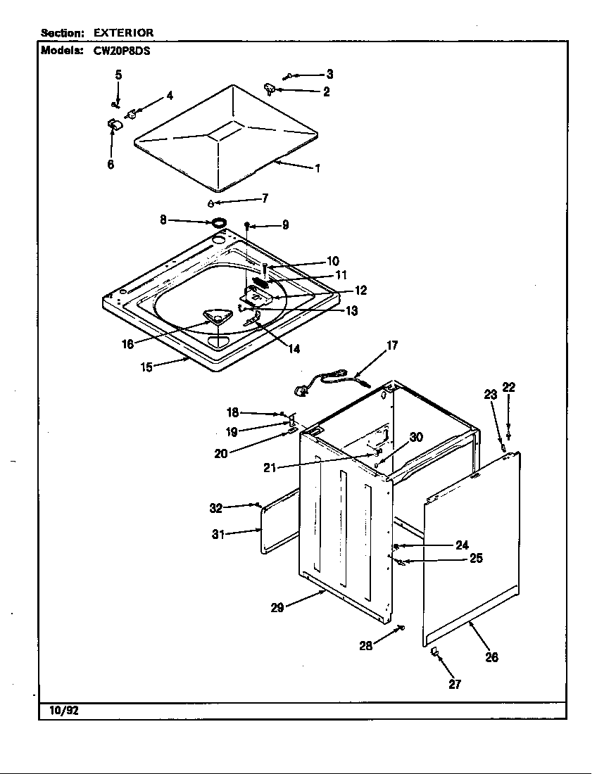 EXTERIOR (CW20P8DS)(REV. A-D) (CW20P8DS)