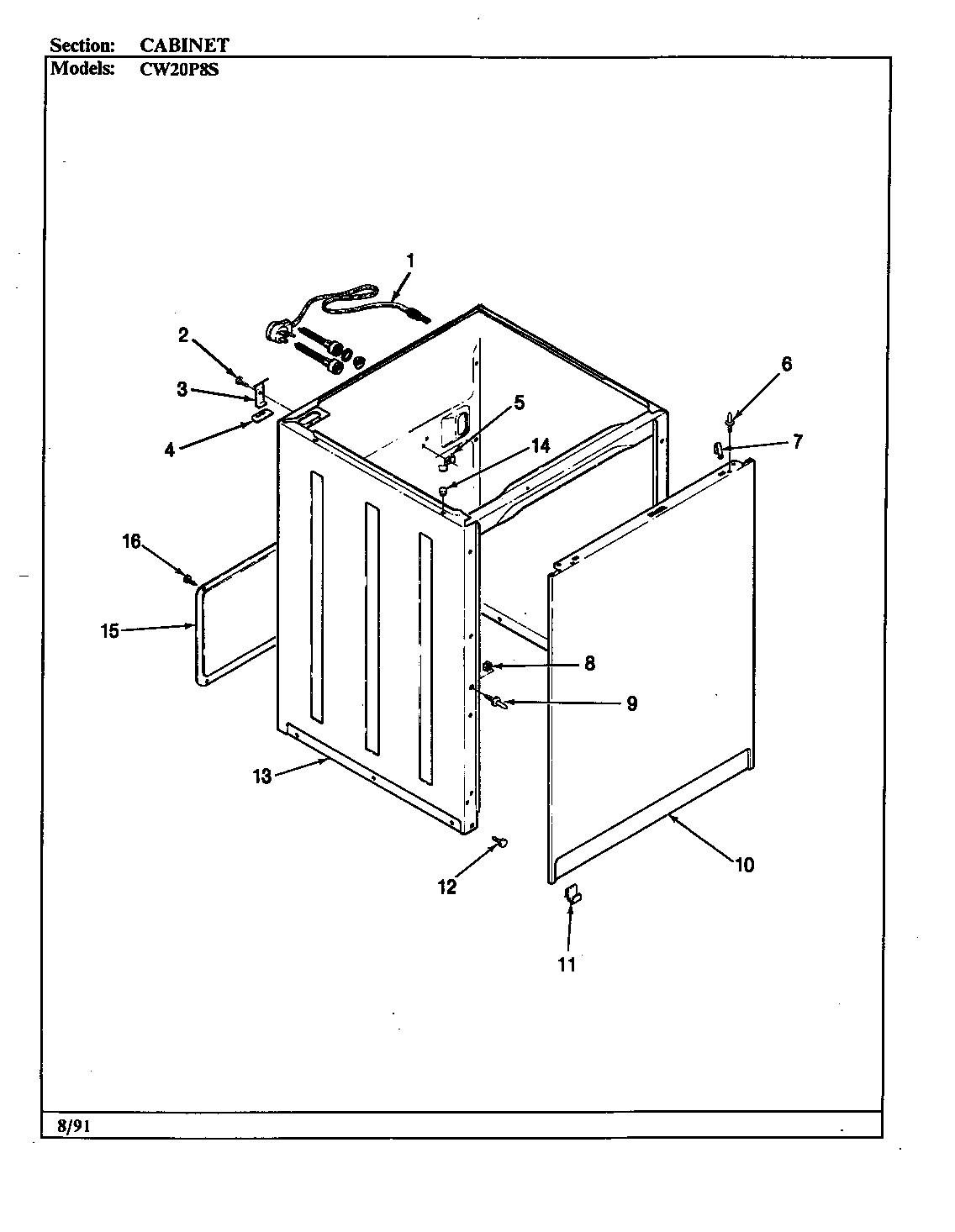 Cabinet (cw20p8*s)(original) (cw20p8as) (cw20p8ws)